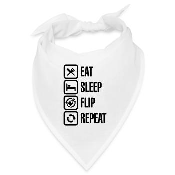 Eat - Sleep - Bottle Flip - Repeat - Bandana Dreieckstuch - Weiß - Vorne