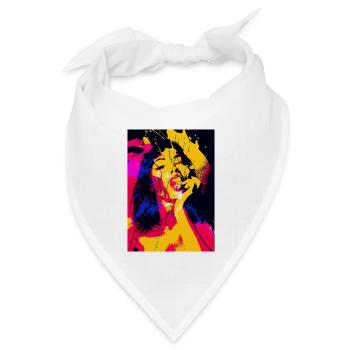 Mädchen malt Kunst - Bandana Dreieckstuch - Weiß - Vorne