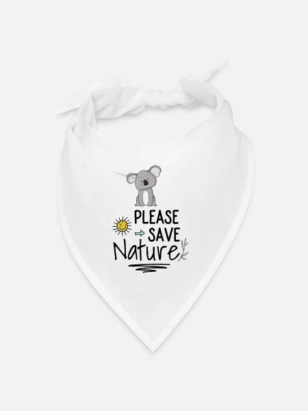 Naturschutz - Bandana Dreieckstuch - Weiß