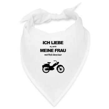 Mofa Moped Mofafahrer Mopedfahrer Mopeds Mokick - Bandana Dreieckstuch - Weiß - Vorne