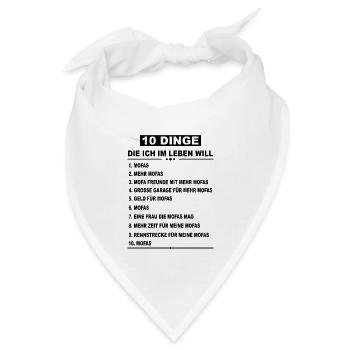 Mofa Moped Mofafahrer Mopedfahrer Mopeds Mokick - Bandana Dreieckstuch - Weiß - Vorne