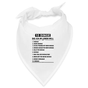 Shisha Wasserpfeife Hookah rauchen Tabak dampfen - Bandana Dreieckstuch - Weiß - Vorne