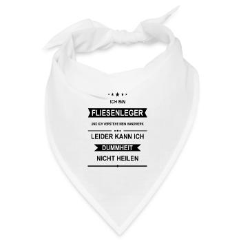 Fliesenleger Fliesen Handwerker Plattenleger - Bandana Dreieckstuch - Weiß - Vorne