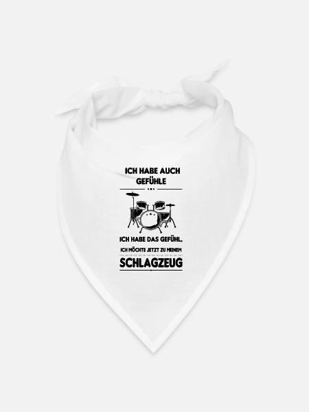 Schlagzeug Schlagzeuger Drummer Band Drum Geschenk - Bandana Dreieckstuch - Weiß