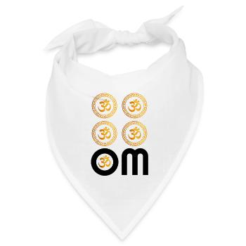 Gold OM, Om, Hindu Om, Om Symbol, Yoga, OM - Bandana Dreieckstuch - Weiß - Vorne
