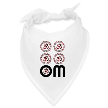 Rotes OM, Om, Hindu Om, Om Symbol, Yoga, OM - Bandana Dreieckstuch - Weiß - Vorne