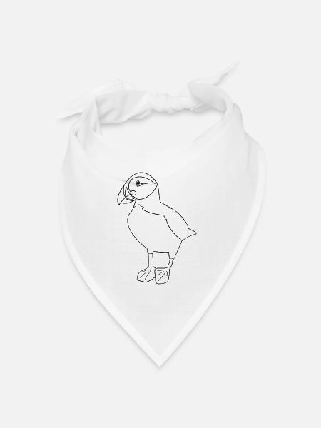 Papageientaucher Puffin - Bandana Dreieckstuch - Weiß