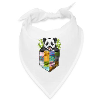 Panda in der Tasche - Bandana Dreieckstuch - Weiß - Vorne