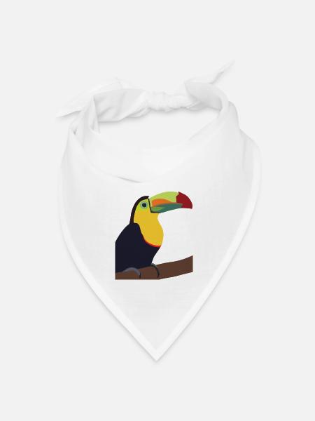Timmy, der Toucan - Bandana Dreieckstuch - Weiß