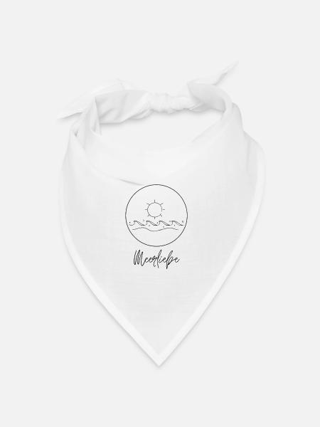 Meerliebe/Meer/Liebe/minimalistisch/Strand/Urlaub - Bandana Dreieckstuch - Weiß
