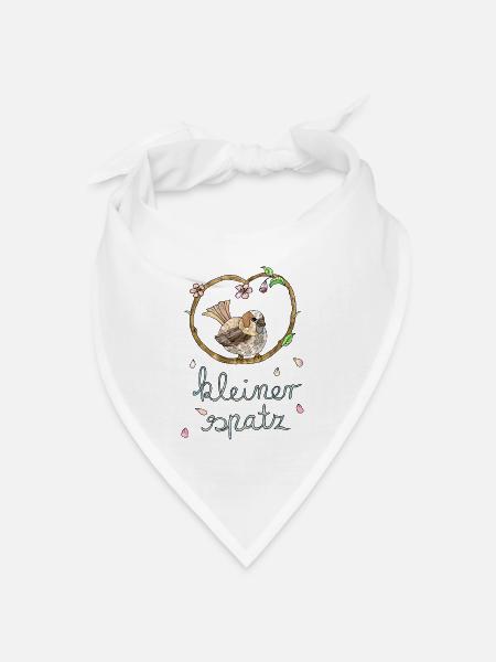 Kleiner Spatz ein süßes Motiv für Kinder - Bandana Dreieckstuch - Weiß