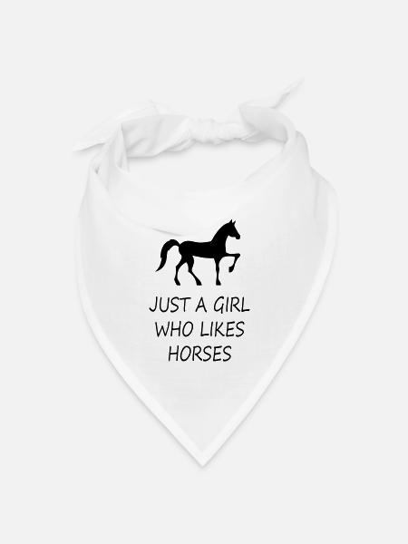JUST A GIRL WHO LIKES HORSES - Bandana Dreieckstuch - Weiß