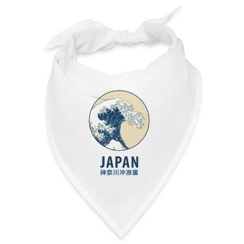 Kanagawa, Japan - Bandana Dreieckstuch - Weiß - Vorne