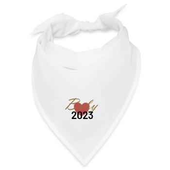 Schwangerschaft und Baby 2023 - Wir freuen uns - Bandana Dreieckstuch - Weiß - Vorne