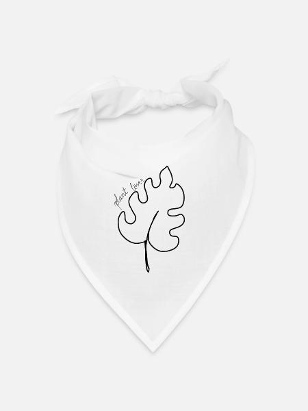 Plant lover mit Blatt - Bandana Dreieckstuch - Weiß