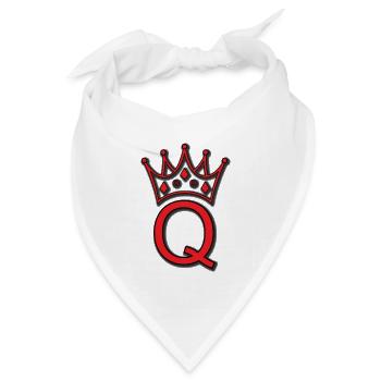 Poker Queen / Poker Königin - Bandana Dreieckstuch - Weiß - Vorne