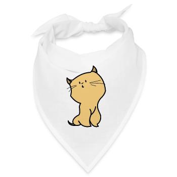 orange katze - Bandana Dreieckstuch - Weiß - Vorne