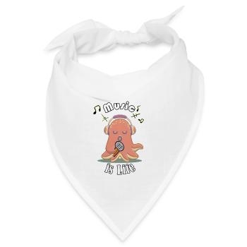 Music is life - Bandana Dreieckstuch - Weiß - Vorne