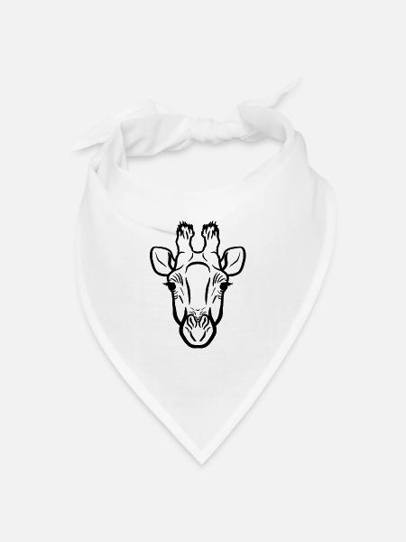 Giraffe schwarz - Bandana Dreieckstuch - Weiß