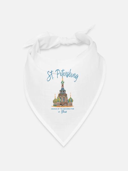 St. Petersburg, Russland, Auferstehungskirche - Bandana Dreieckstuch - Weiß