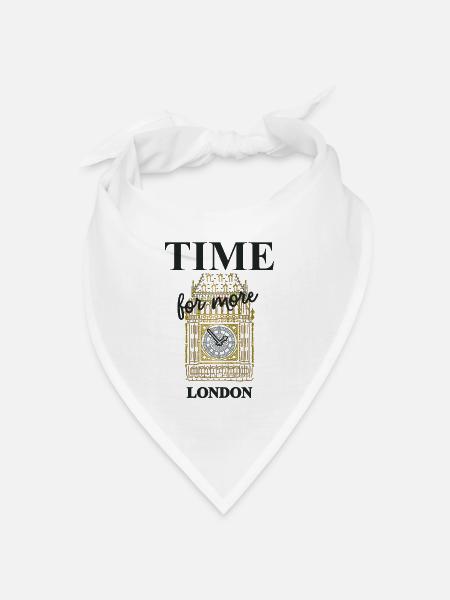 London, Big Ben, Elizabeth Tower, Uhrenturm - Bandana Dreieckstuch - Weiß
