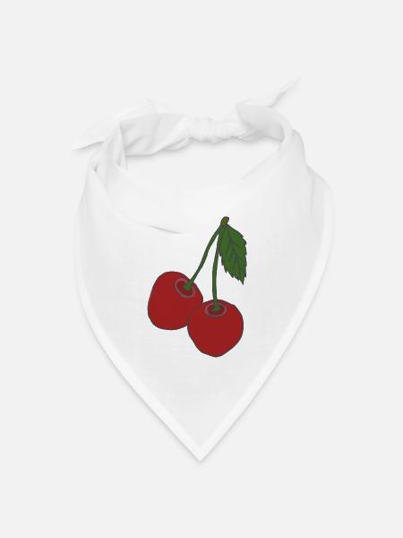 kirschen - Bandana Dreieckstuch - Weiß