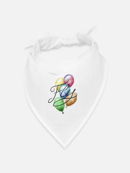 Bunte Luftballon - Bandana Dreieckstuch - Weiß