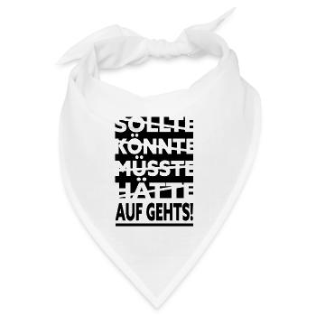 Auf gehts schwarz - Bandana Dreieckstuch - Weiß - Vorne