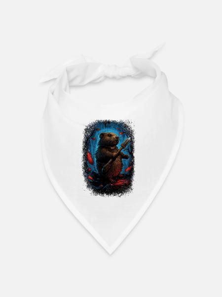 badgers beaver shirt funny fun beaver tee shirt - Bandana Dreieckstuch - Weiß