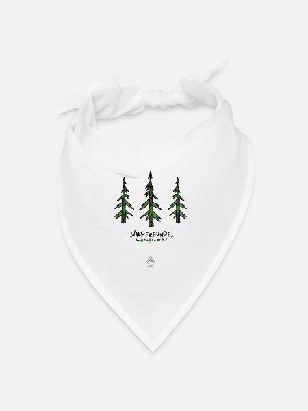 Waldfreunde - Bandana Dreieckstuch - Weiß
