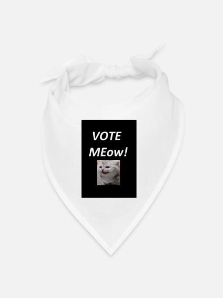 Vote Meow Katziger Wahlwitz - Bandana Dreieckstuch - Weiß