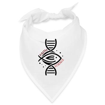 Science & Faith - DNA & Fisch. - Bandana Dreieckstuch - Weiß - Vorne