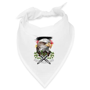 Deutschland Motiv mit Adler und Schwerter - Bandana Dreieckstuch - Weiß - Vorne