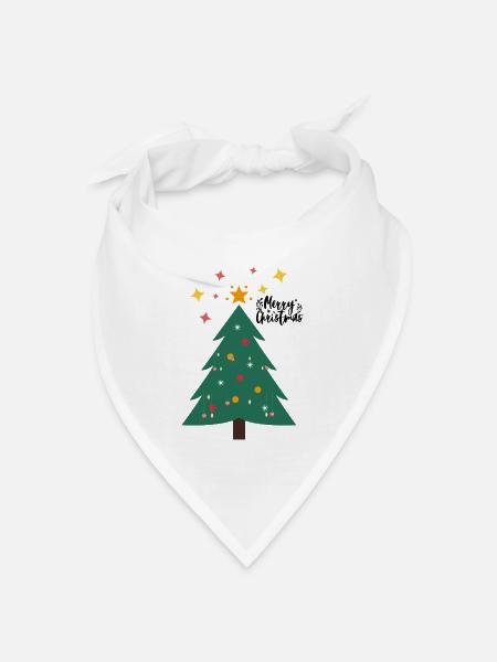 Weihnachtsbaum - Christbaum - Bandana Dreieckstuch - Weiß
