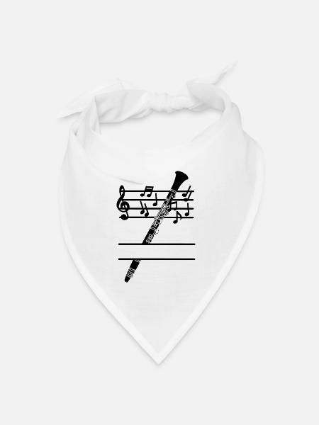 Klarinette Musiktöne Blasinstrument - Bandana Dreieckstuch - Weiß