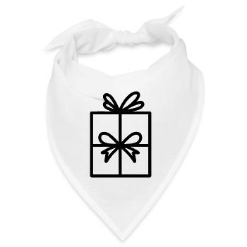 Kleine Geschenkbox - Bandana Dreieckstuch - Weiß - Vorne