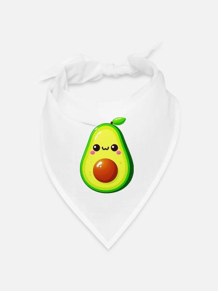 Avocado - Bandana Dreieckstuch - Weiß