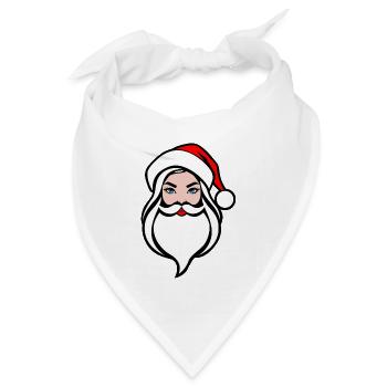 weihnachtsfrau Weihnachten female mrs. santa clara - Bandana Dreieckstuch - Weiß - Vorne