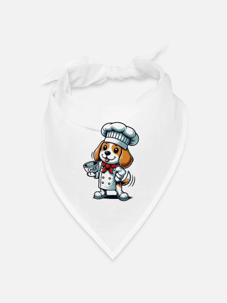 Beagle Koch - Bandana Dreieckstuch - Weiß