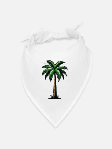 palme - Bandana Dreieckstuch - Weiß