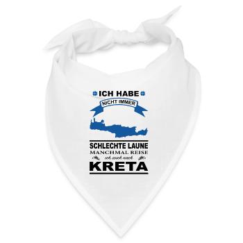 Ich habe nicht immer schlechte laune kreta - Bandana Dreieckstuch - Weiß - Vorne