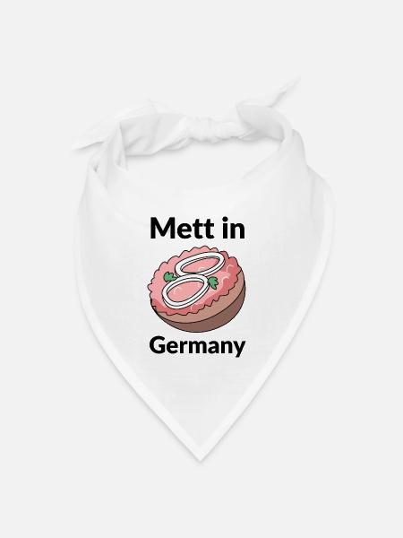 Mett in Germany - Bandana Dreieckstuch - Weiß