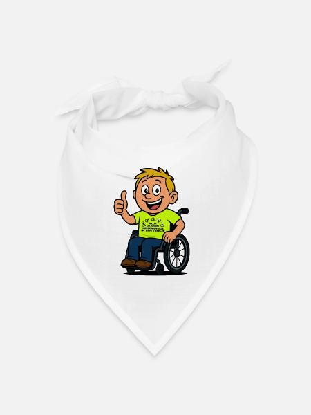 Starr weiter und ich mache einen Rollstuhltrick # - Bandana Dreieckstuch - Weiß