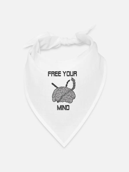 Free your mind - Bandana Dreieckstuch - Weiß