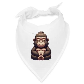 Süßer Gorilla Yoga Meditation Innere Ruhe Cartoon - Bandana Dreieckstuch - Weiß - Vorne