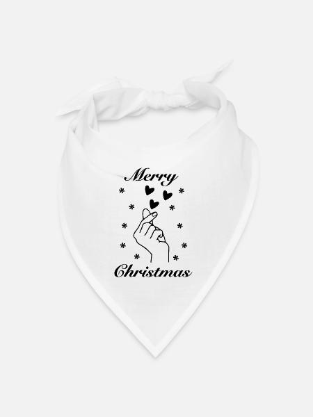 Ich liebe Merry Christmas – Weihnachts Statement  - Bandana Dreieckstuch - Weiß