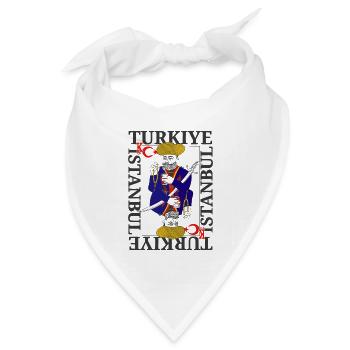 Sultan Osmanischer Türkischer Krieger König Karte Modernes Spiel - Bandana Dreieckstuch - Weiß - Vorne