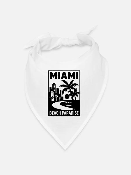 miami florida USA - Bandana Dreieckstuch - Weiß