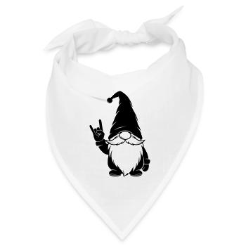 Cooler Wichtel mit Victory Zeichen - Bandana Dreieckstuch - Weiß - Vorne