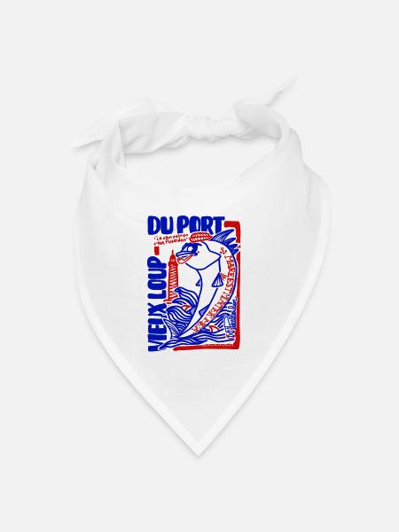 Vieux Marin du Port Rouge und Bleu Nautique - Bandana Dreieckstuch - Weiß